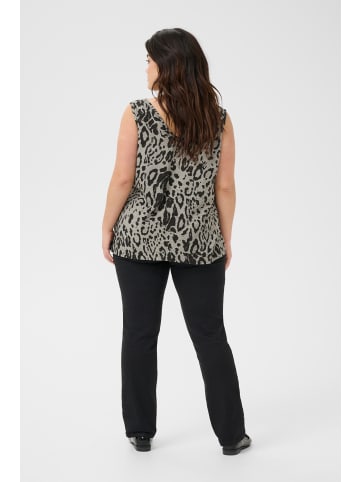 KAFFE curve Ärmellose Bluse KCmille Regular fit in Moonstruck / Black Animal