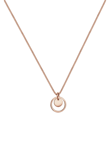 Elli Halskette 925 Sterling Silber Kreis, Geo in Rosegold