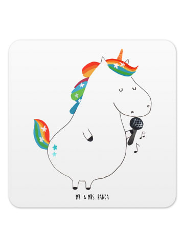 Mr. & Mrs. Panda Coaster Einhorn Sänger ohne Spruch in Weiß