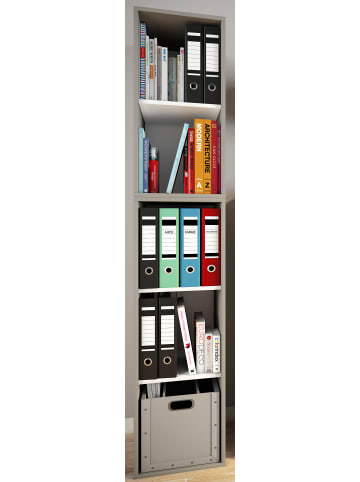 VCM  Holz Büro Regal Bücher Ordner Aktenregal Lona l 5f in Grau