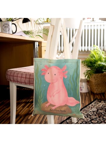 Mr. & Mrs. Panda Tote Bag Axolotl Niedlich Design ohne Spruch in Weiß