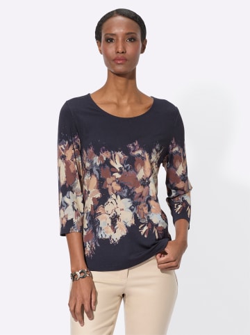 creation L 3/4-Arm-Shirt in marine-champagner-bedruckt