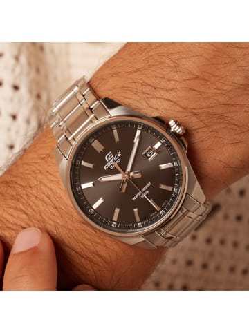 Casio Stahl Quarzuhr Casio Edifice Silber