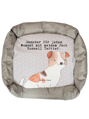 Mr. & Mrs. Panda Hundebett Jack Russell Terrier Moment mit Spruch in Grau Pastell