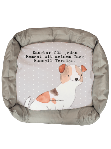 Mr. & Mrs. Panda Hundesofa Jack Russell Terrier Moment mit Spruch in Grau Pastell
