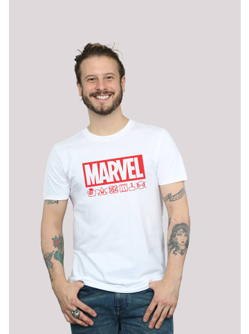 F4NT4STIC T-Shirt Marvel Logo Waschsymbole in weiß
