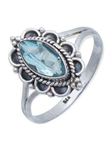 mantraroma 925er Silber - Ringe mit Blau Topas facettiert