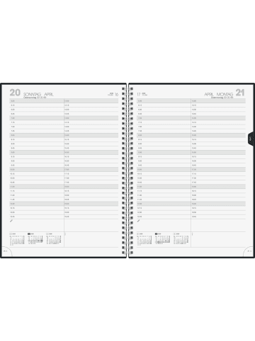 BRUNNEN Buchkalender 787 A4 1 Tag/Seite Balacron schwarz 2026