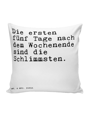 Mr. & Mrs. Panda Kissen 40x40 Die ersten fünf Tage... mit Spruch in Weiß
