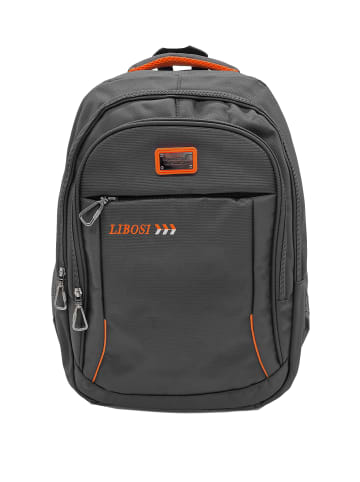 EGOMAXX Hardshell Rucksack Backpack Gepolstert Libosi Design in Schwarz-Orange