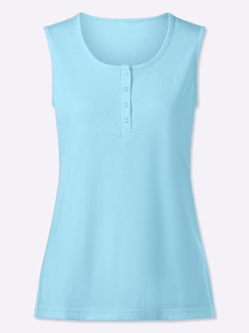 Sieh an! Top in aquamarin
