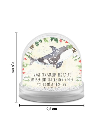 Mr. & Mrs. Panda Schneekugel Weihnachten Orca mit Spruch in Naturpapier
