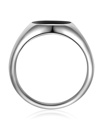 True Rebels Ring aus Edelstahl mit Achat in silber