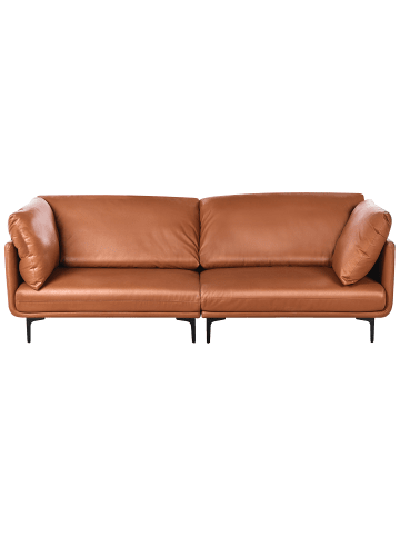 Beliani 3-Sitzer Sofa REVSNES in Braun/Schwarz - (W) 242 x (H) 86 x (L) 81 cm