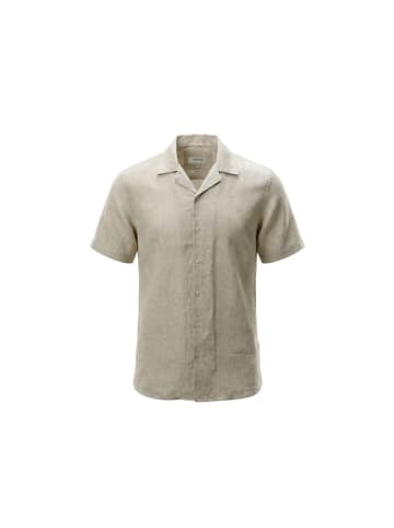 Gianni Lupo Beige Leinen Kurzarmhemd