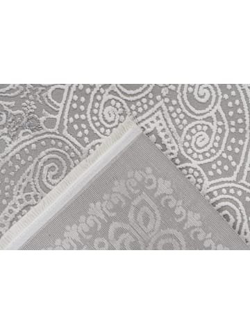 Kayoom Kayoom Neu 2026 Wohnzimmer Kurzflor Teppich Grounding 125 silber in silber