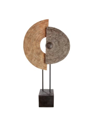 GILDE Skulptur  Heart bronzefarben, grau - (H) 37cm