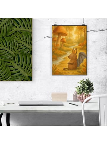 Mr. & Mrs. Panda Bild Fledermaus Sitzen Design ohne Spruch in Weiß