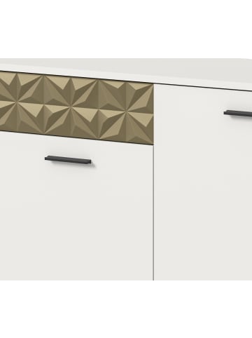 Inn.Furn TV-Lowboard weiß, Glod 190 cm, TV-Unterteil mit 3D-Struktur