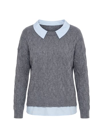 Ulla Popken Pullover in hellgrau mélange