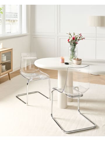 Beliani 2er-Set Esszimmerstuhl MARSHALL in Transparent/Silber