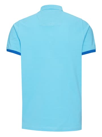 Rusty Neal Kontrast Polo Pique Shirt Regular Fit in Aqua / Blau