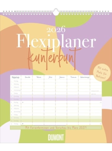 DuMont Kalenderverlag Kalender - DUMONT - Flexiplaner Kunterbunt 2026 - Familienplaner 35x40 cm - Wan