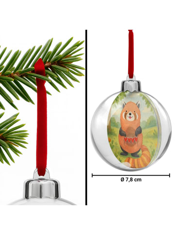 Mr. & Mrs. Panda weihnachtsbaumkugel Roter Panda Design ohne Spruch in Weiß