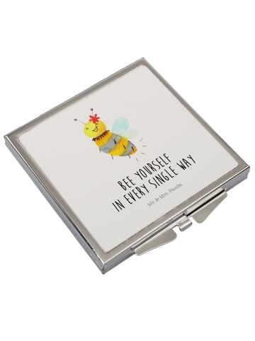 Mr. & Mrs. Panda Klappbarer Spiegel Biene Blume mit Spruch in Weiß