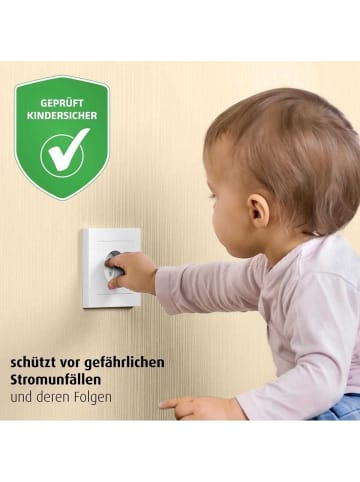 Reer Steckdosenschutz, schraubbar, weiß, 10 Stück in Weiß ab 0 Monate