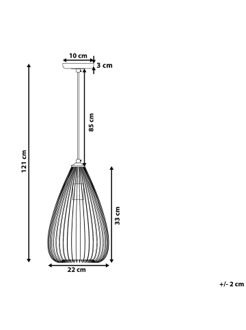 Beliani Pendelleuchten CONCA in Gold - (W) 22 x (H) 120 x (L) 22 cm