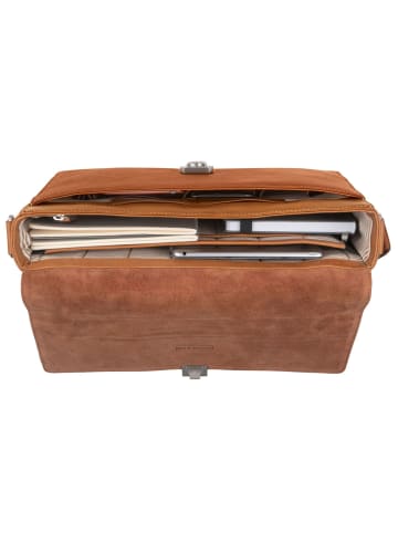 Leonhard Heyden Bergamo Messenger Leder 38 cm Laptopfach hellbraun