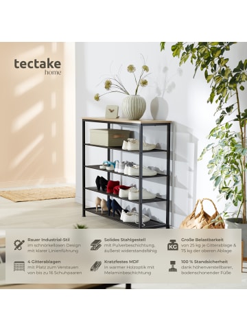 tectake Flurregal aus Holz und Stahl, 100 x 30,5 x 93 cm