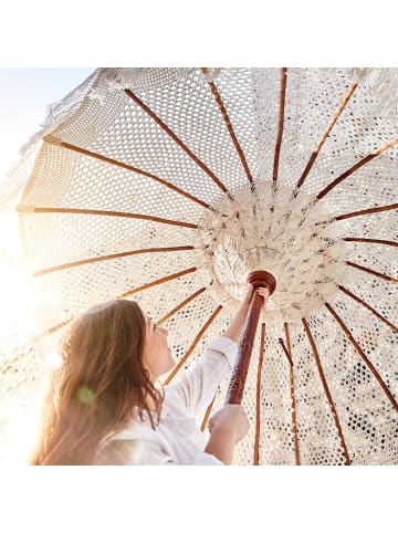 Butlers Sonnenschirm Ø1,85m MACRAMÉ in Natur-Braun