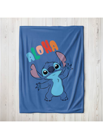 MTOnlinehandel Decke / Fleecedecke "Disney's Lilo & Stitch, Aloha" in Blau	