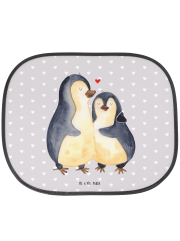 Mr. & Mrs. Panda Sonnenschutz Auto Pinguine Einschlafen ohne Spruch in Grau Pastell