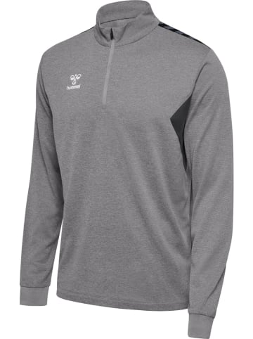 Hummel Trainingsjacke "Hmlauthentic Half Zip Sweat" in Grau