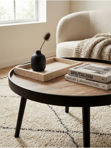 KADIMA DESIGN Couchtisch Rund 76x76x40 cm Braun Sofatisch Modern, Runder