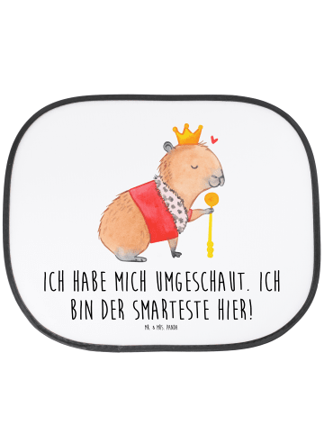 Mr. & Mrs. Panda Sonnenschutz Auto Capybara König mit Spruch in Weiß