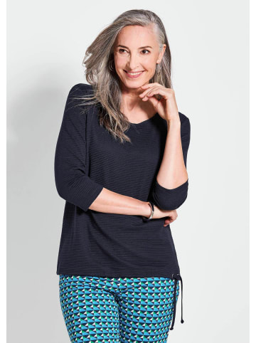 GOLDNER Kurzgröße:  Gerades, bequemes Halbarm T-Shirt in marine