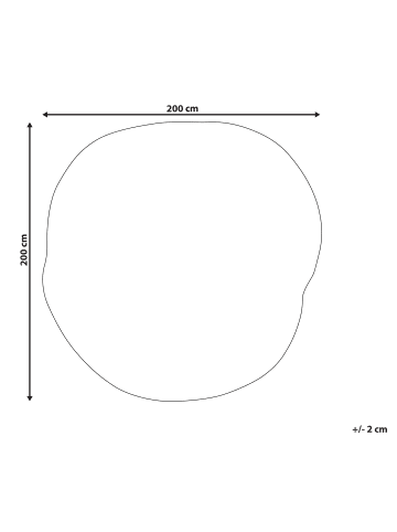 Beliani Kurzflor KANRACH in Rosa/Beige - (W) 200 x (L) 200 cm