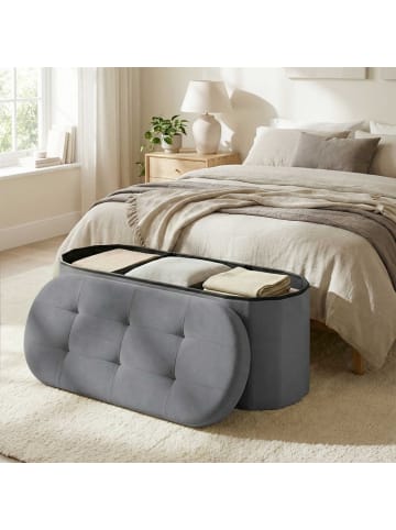 SONGMICS Sitzhocker Minota in Grau - (B)110 x (H)38 x (T)38 cm