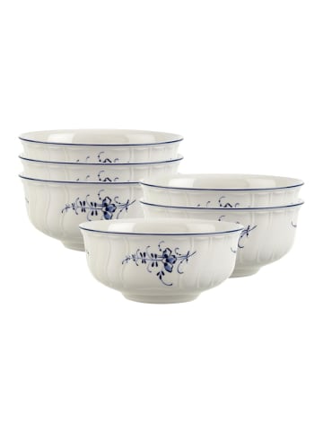 Villeroy & Boch 6er Set Dessertschalen Vieux Luxembourg in Weiß-Blau ø 12,9 cm in weiß-blau