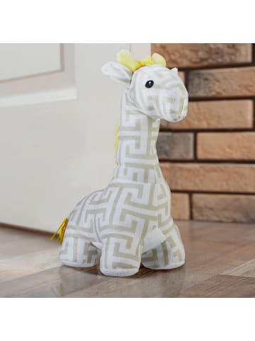 relaxdays Türstopper "Giraffe" in Weiß/ Beige