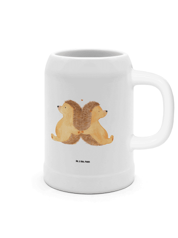 Mr. & Mrs. Panda Krug Igel händchenhaltend ohne Spruch in Weiß