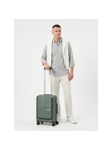 Redolz Essentials 17 2.0 4 Rollen Kabinentrolley 55 cm Laptopfach in grey green