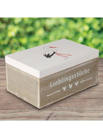 Mr. & Mrs. Panda Schatzkiste Storch ohne Spruch in Weiß