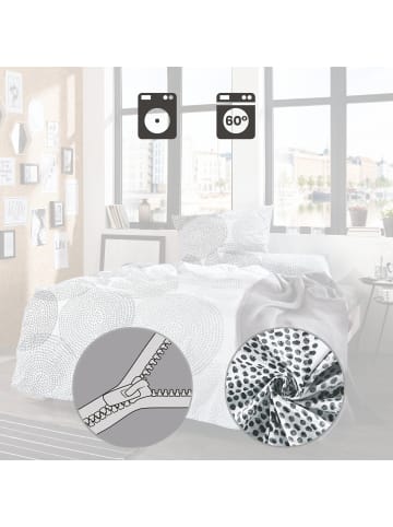 REDBEST Renforcé Bettwäsche in anthrazit-weiß