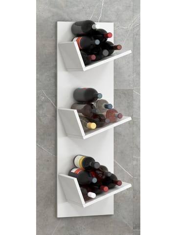 VCM  Holz Weinregal Wandregal Flaschen Wein Vinosi in Weiß