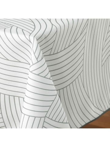 Douceur d’Intérieur Tischdecke aus Polyester mit Druck LINEA in Weiß, 150 x 240 cm